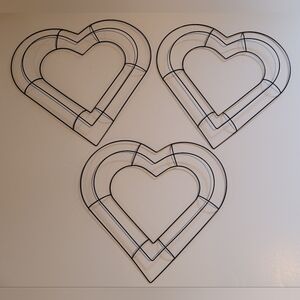 3 Heart Wreath Frames Metal For Wreath Making Crafts
